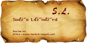 Soós Lénárd névjegykártya