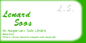 lenard soos business card